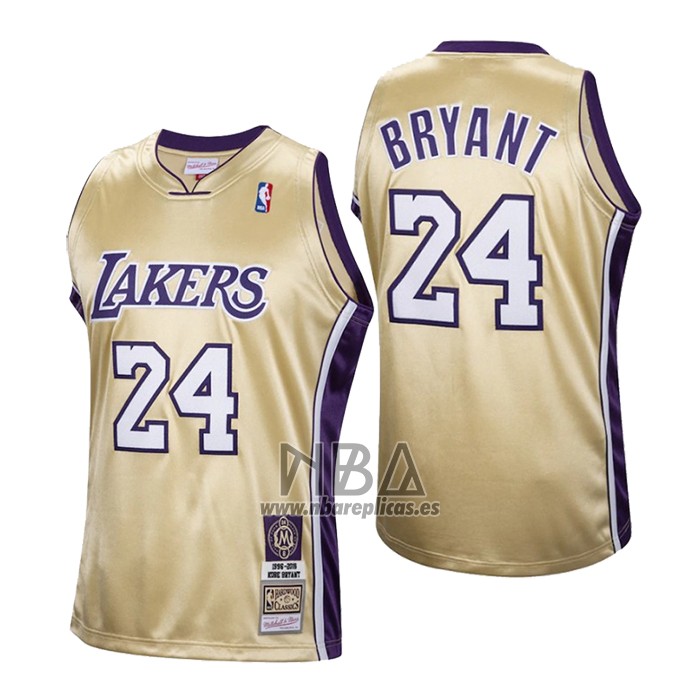 Camiseta Los Angeles Lakers LeBron James NO 24 Hardwood Classics Hall Of Fame 2020 Oro